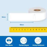 Dymo LABELWRITER 400 LW 99010 Uyumlu Adres Etiketi 89 x 28 mm 2 x 130 Adet - Beyaz