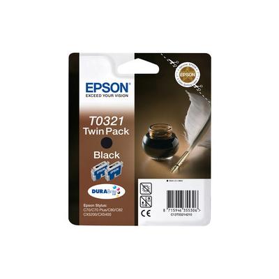 Epson T0321 C13T03214220 Siyah Orijinal Kartuş 2'li Set