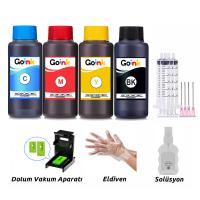 Canon Pixma E3640 Uyumlu Kartuş Dolum Seti | 4 Renk Goink Mürekkep ve Tam Dolum Kiti
