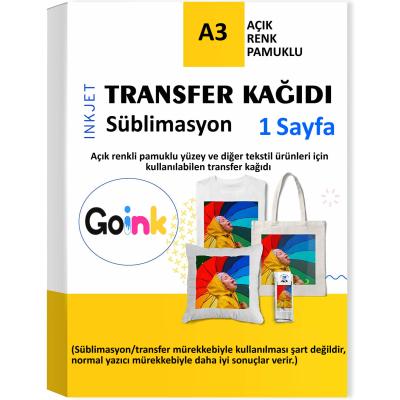 Goink Transfer Kağıdı (Açık Renk Pamuklu Kumaş) - 140gsm - 1yp - A3