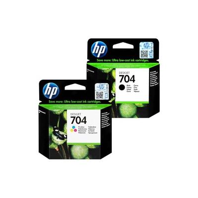 HP 704 Siyah CN692AE CN693AE Renkli Orijinal 2'li Set