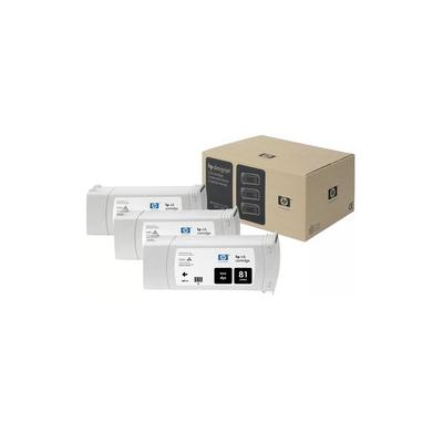 HP 81 C5066A Siyah Orijinal Kartuş 3'lü Set