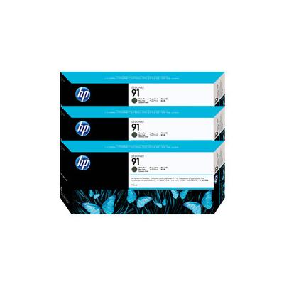 HP 91 C9480A Mat Siyah Orijinal Kartuş 3'lü Set