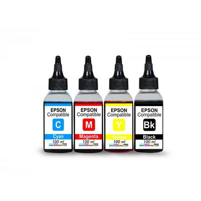 Epson Claria ve L Serisi Yazıcılara uyumlu 4x100 ml Mürekkep Seti L100/110/200/210/220/ 300/310/355/455/550 /800/810/850/1300/1800/ l382/l386/l455/1455