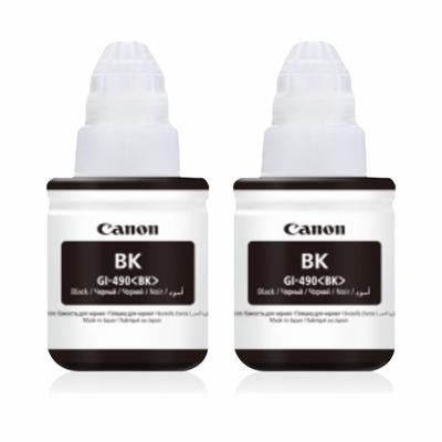 ORİJİNAL 2 Adet Canon G1400/G1410/G2400/G2410/G2411/G3400/G3411/G4400 Yazıcılar için uyumlu 135 ml Siyah Orijinal Mürekkep GI-490